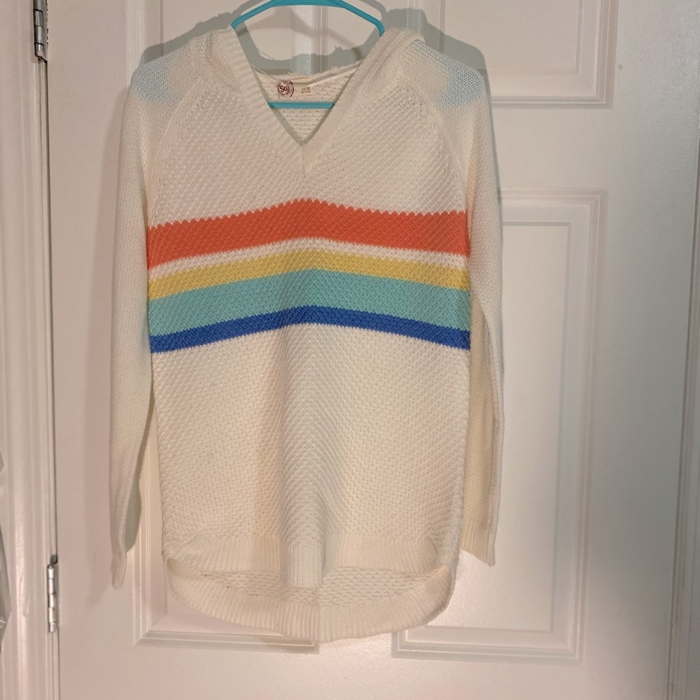 Juniors Knitted Hooded Sweater